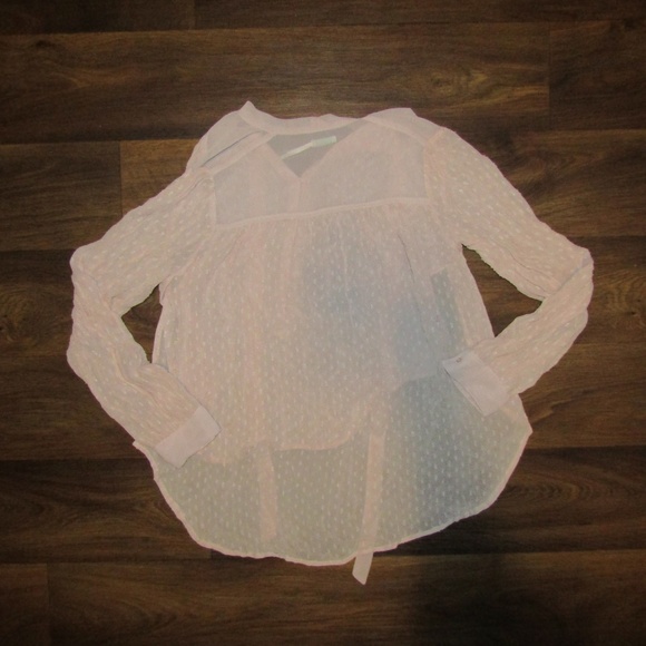 Kimchi Blue Top Blouse Pink Sz Small Long Sleeve - Picture 2 of 7